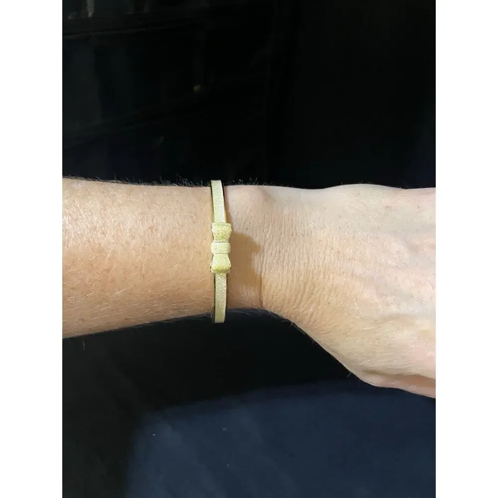 Kate Spade New York Moon River Opal Glitter Bangle Bow Gold-tone